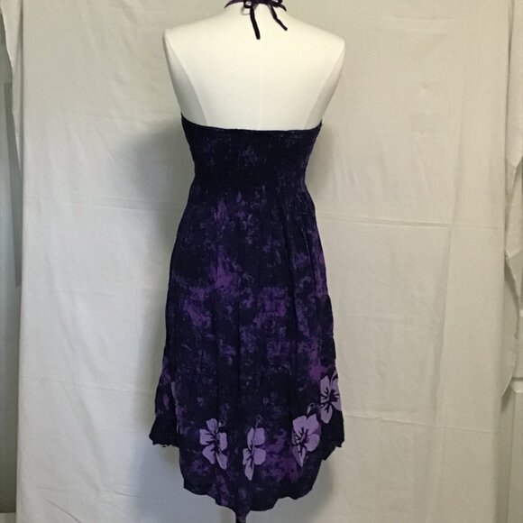 NaPua Honolulu Collection Purple Floral Halter Tie Dress Size M - Picture 4 of 11